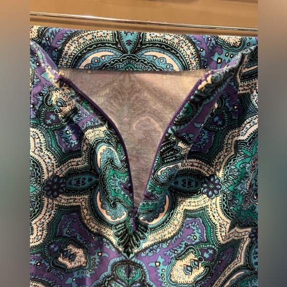 Talbots size 4P Teal Blue and purple skirt - Picture 4 of 6